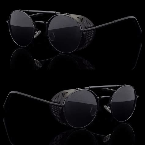 round sunglasses with side shield